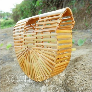 bamboo bags fan design summer season fashion handmade